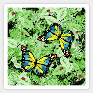 Blue and yellow butterflies Sticker